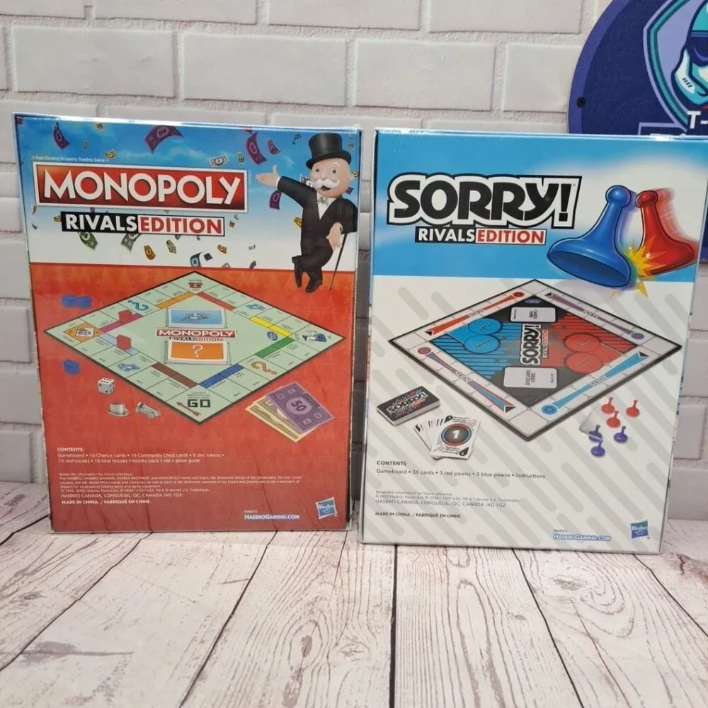Monopoly & Sorry Rivals Edition Lot Of 2 Sealed Board‎ Games
